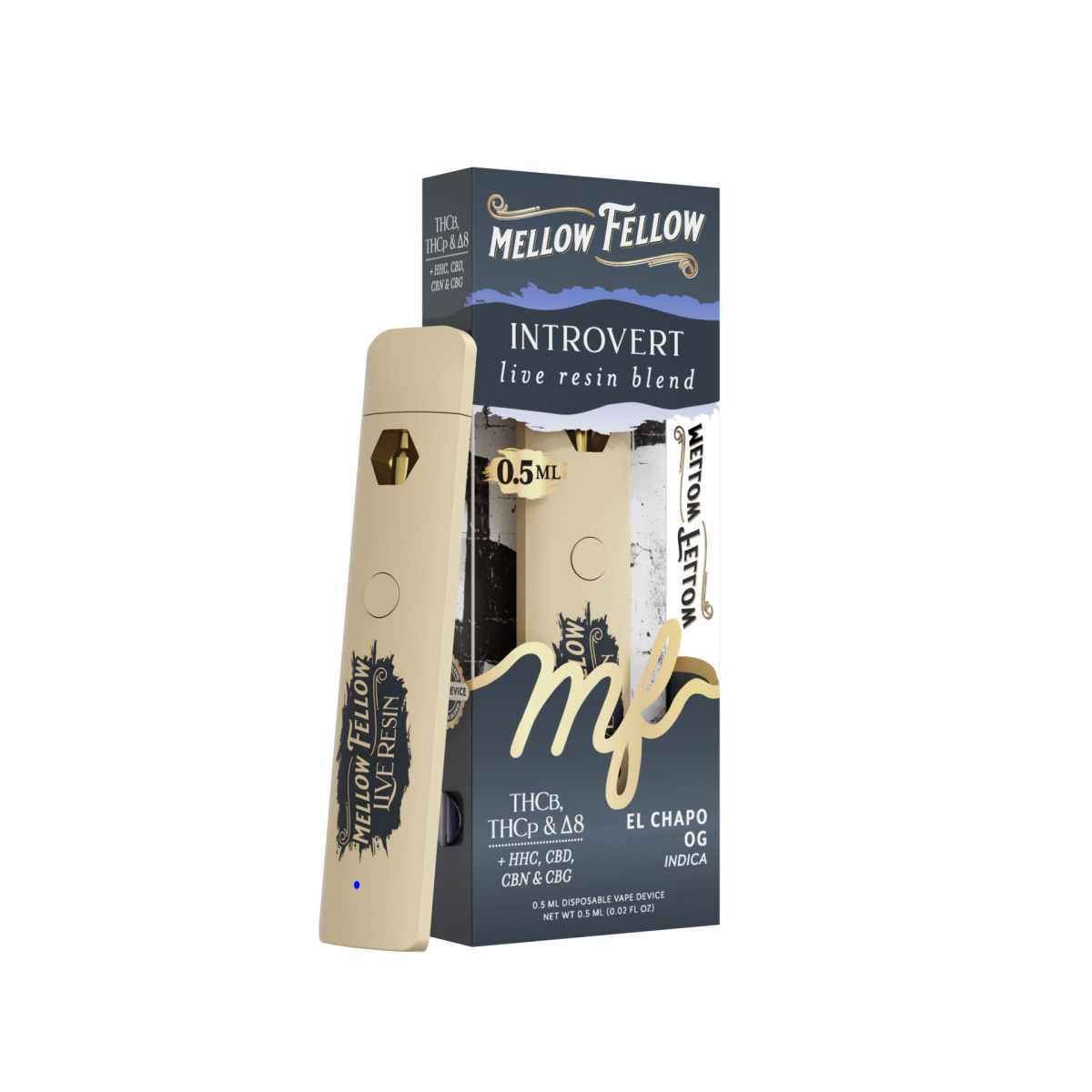 Introvert Blend 0.5ml Live Resin Disposable Vape - El Chapo OG (Indica)
