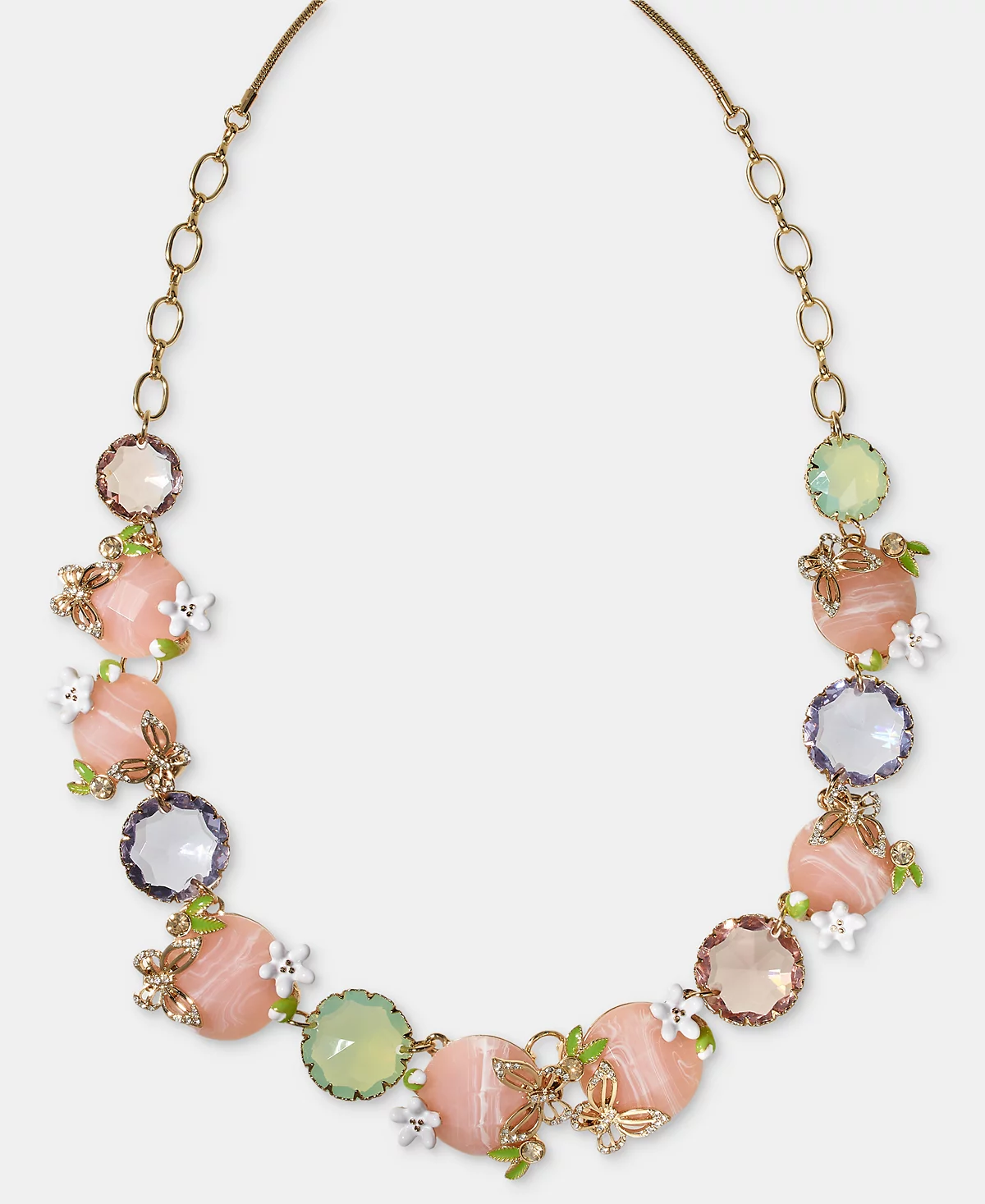 Butterfly & Mixed Stone 16" Statement Necklace