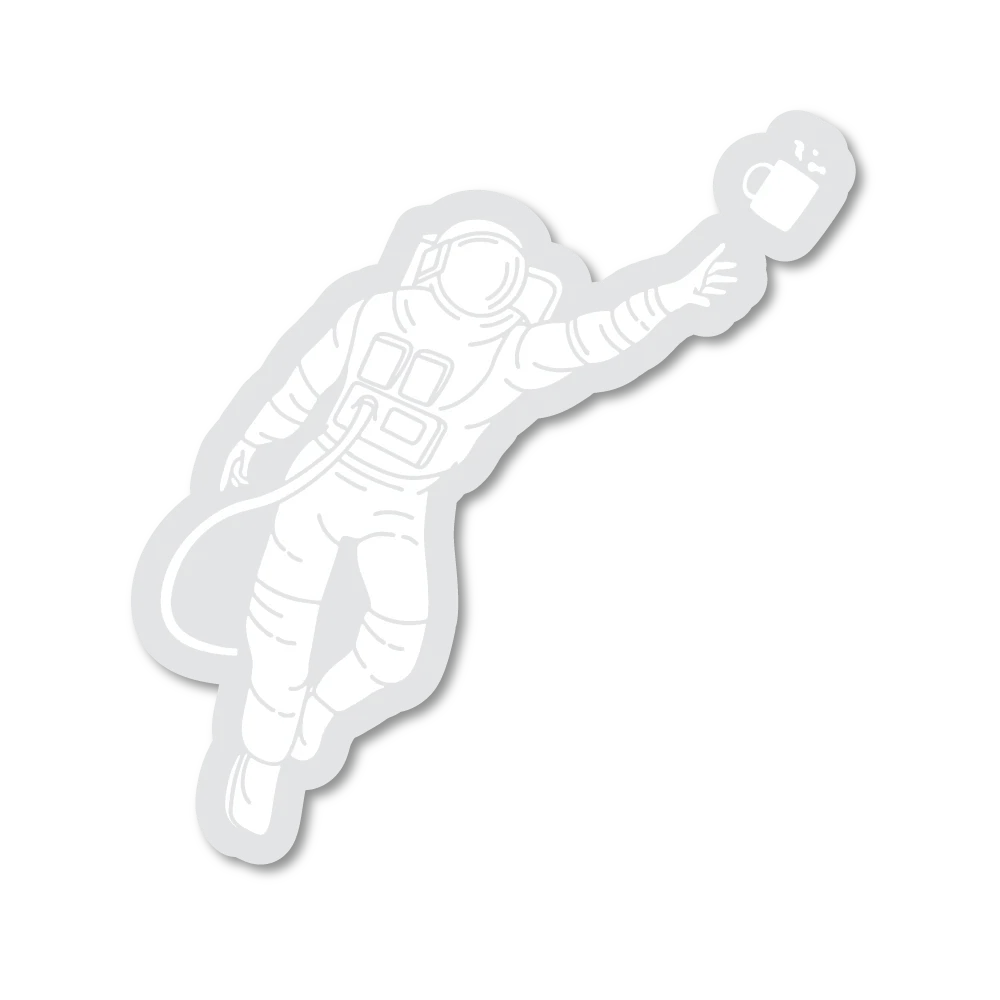White Rocketman Sticker