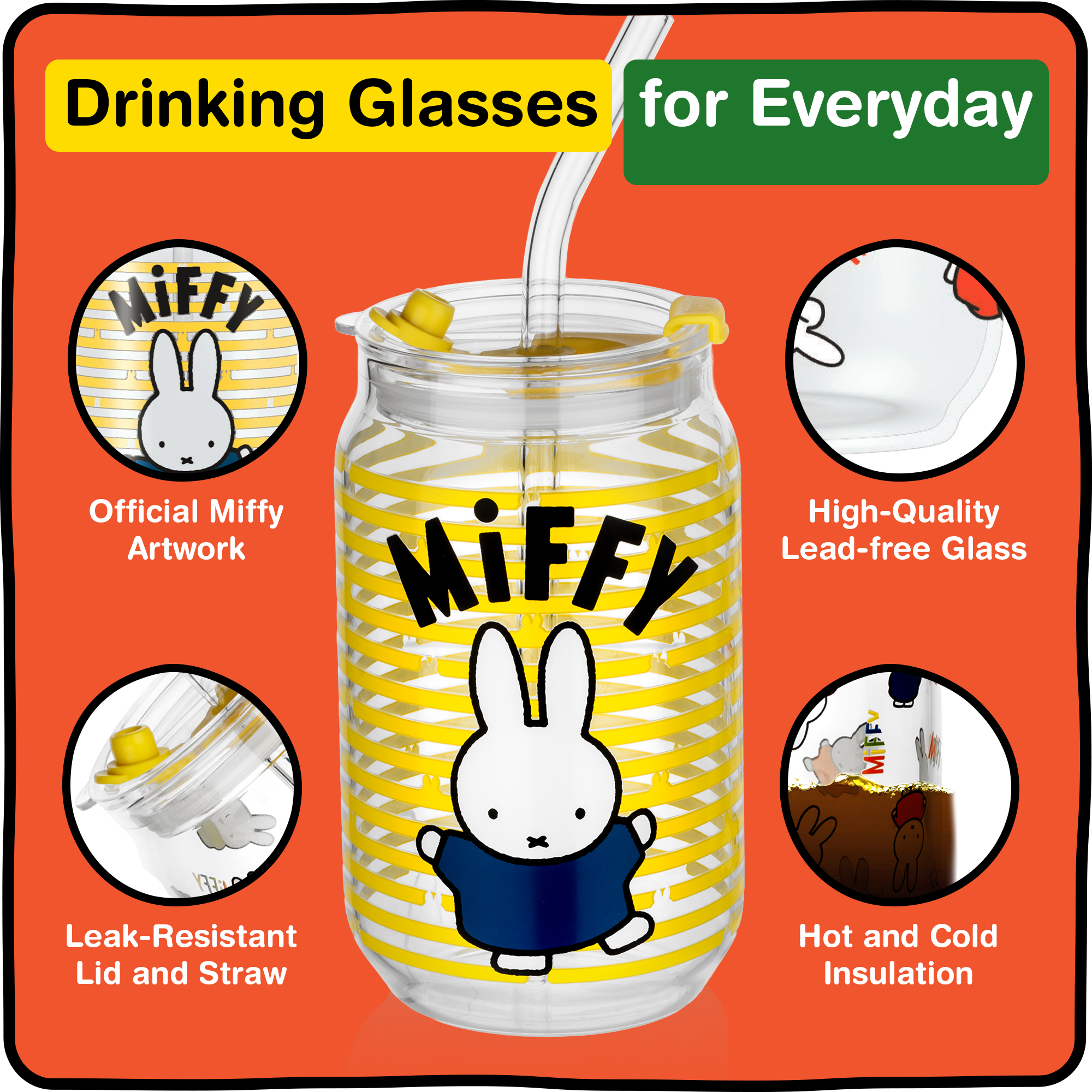 Miffy Iconic Drinking Glasses