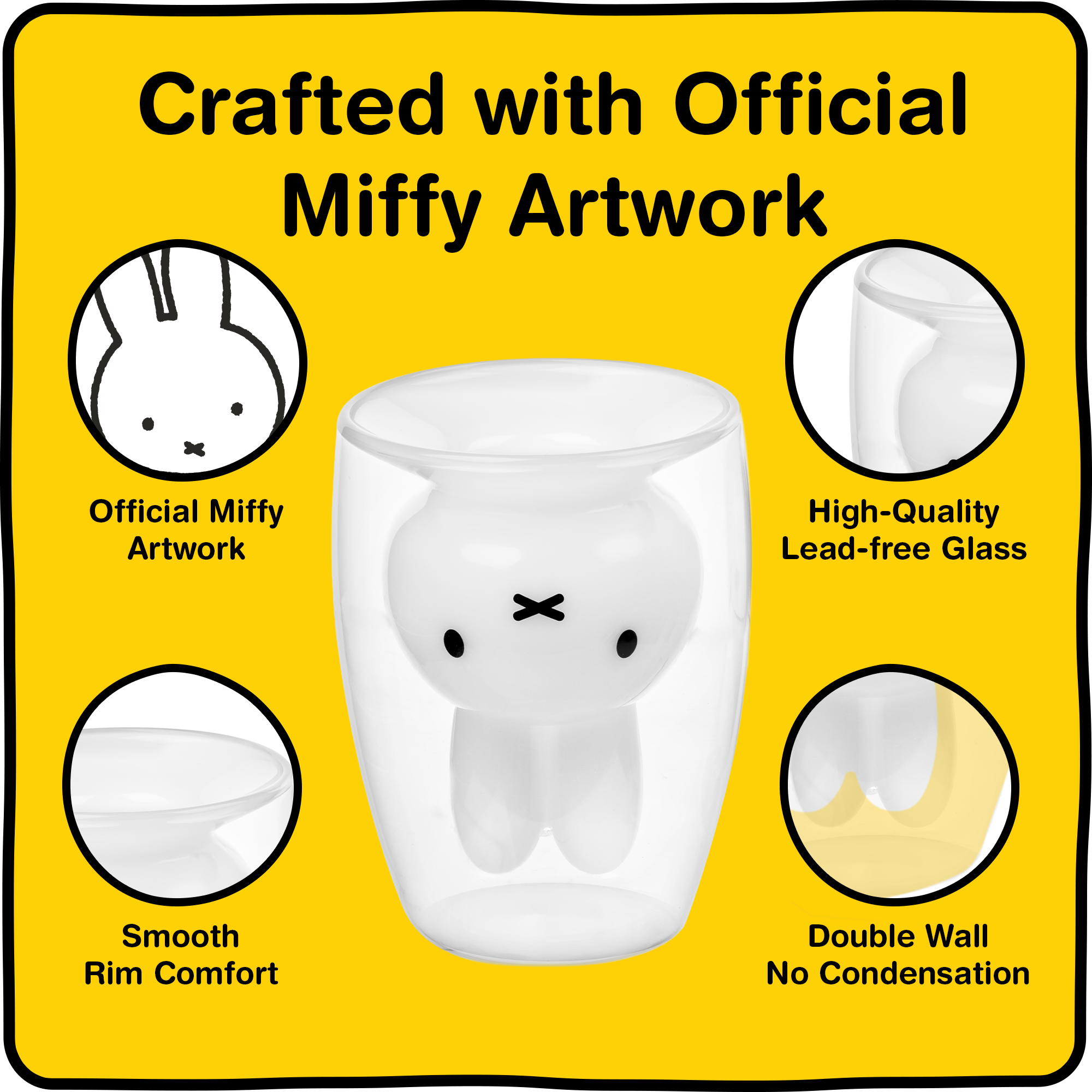 Miffy Double Wall Drinking Glasses