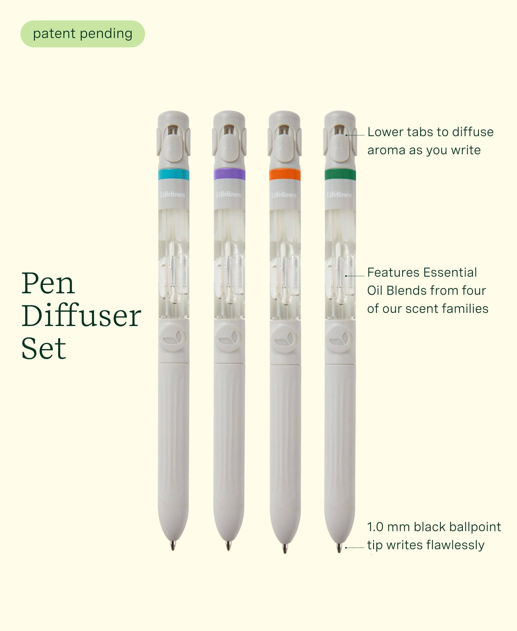 Pen Diffuser Set - 4-pack with Assorted Essential