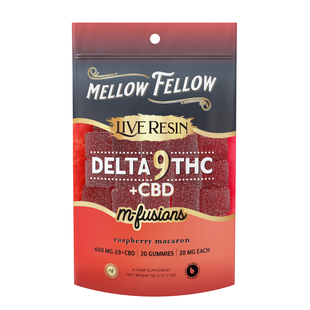 Delta 9 Live Resin Edibles 400mg - Raspberry Macaron