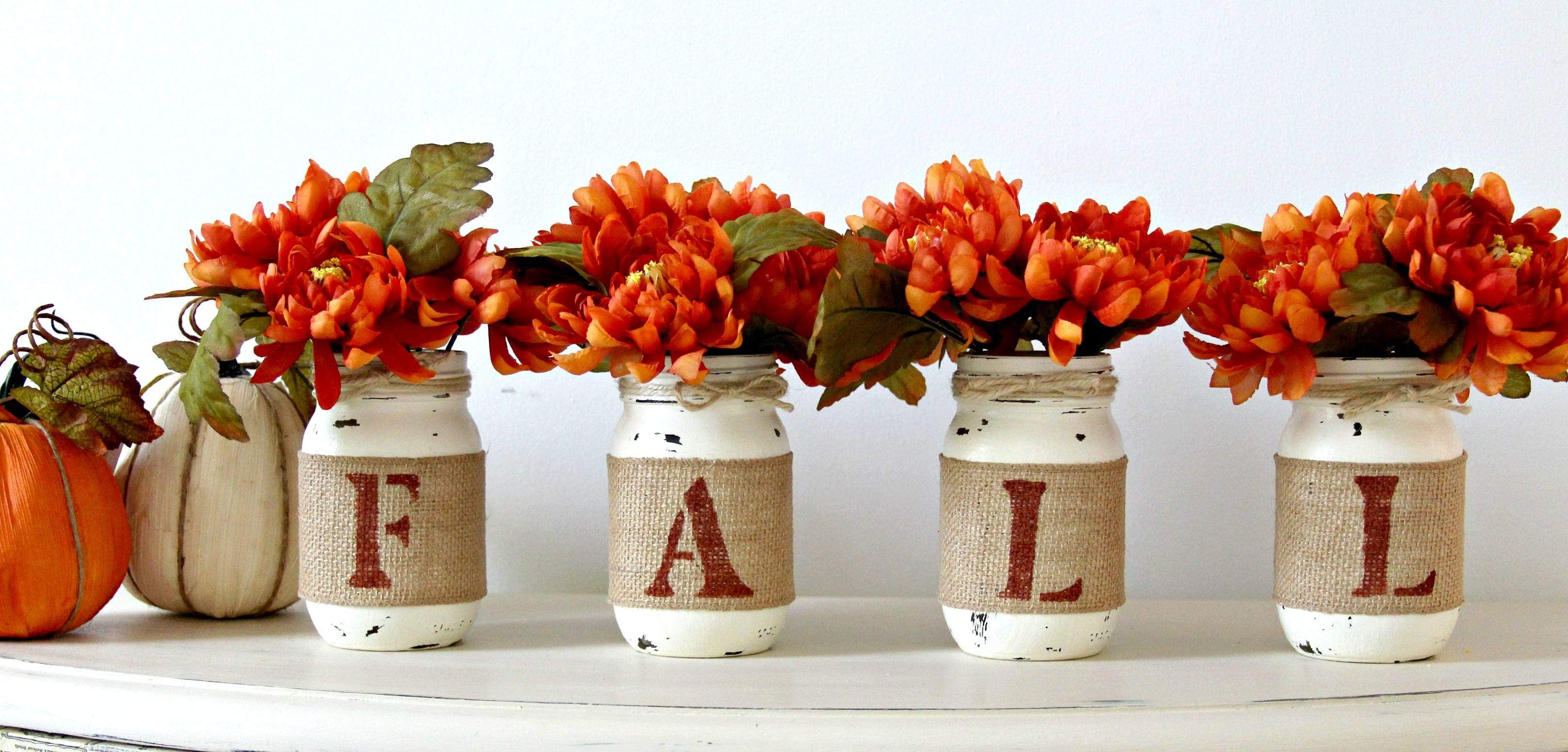 Rustic Fall Decor | Thanksgiving Table Centerpieces - ONE SIDED