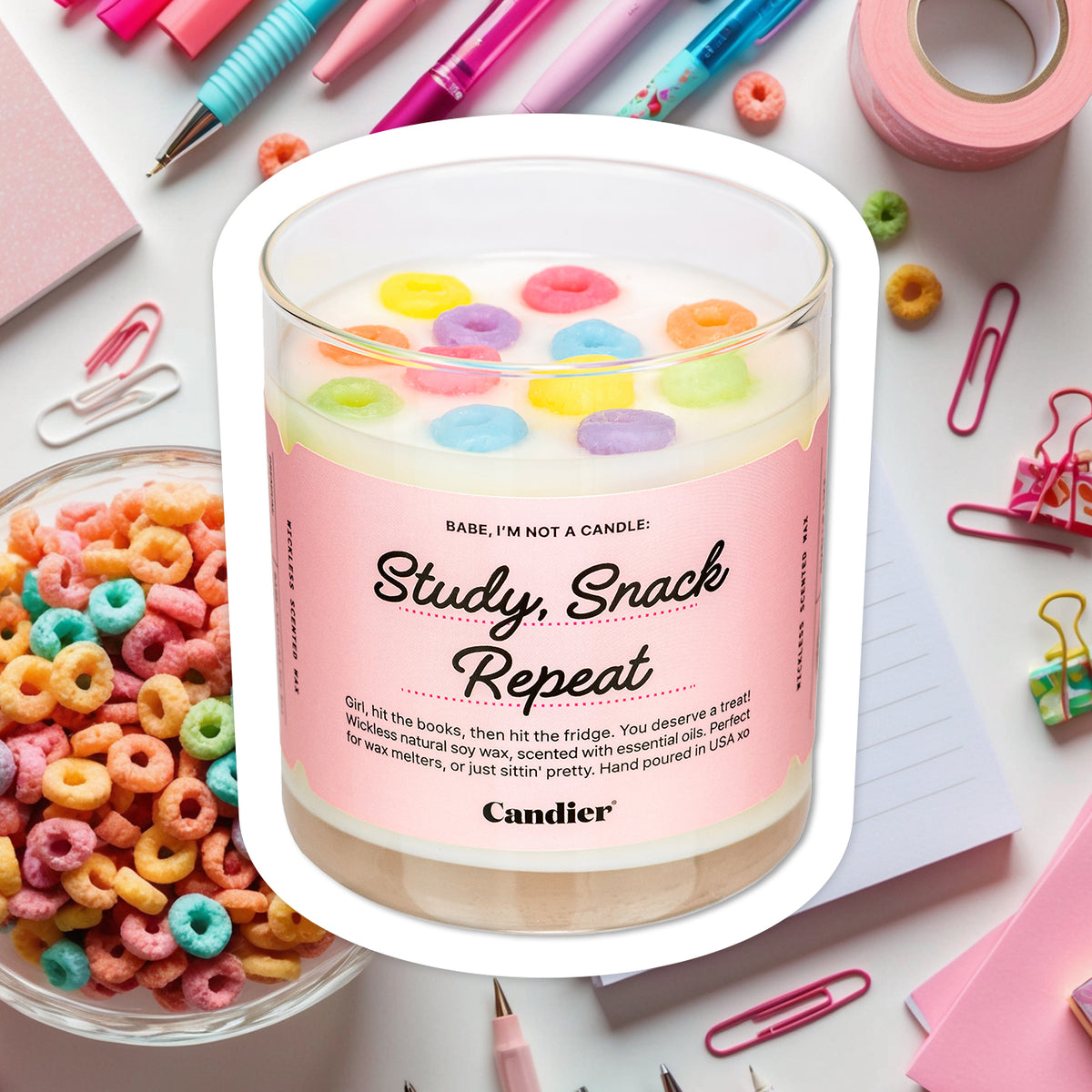 STUDY SNACK REPEAT WICKLESS MELT