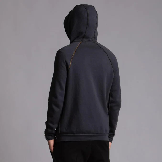 The Zip Tree Hoodie Charcoal Blue